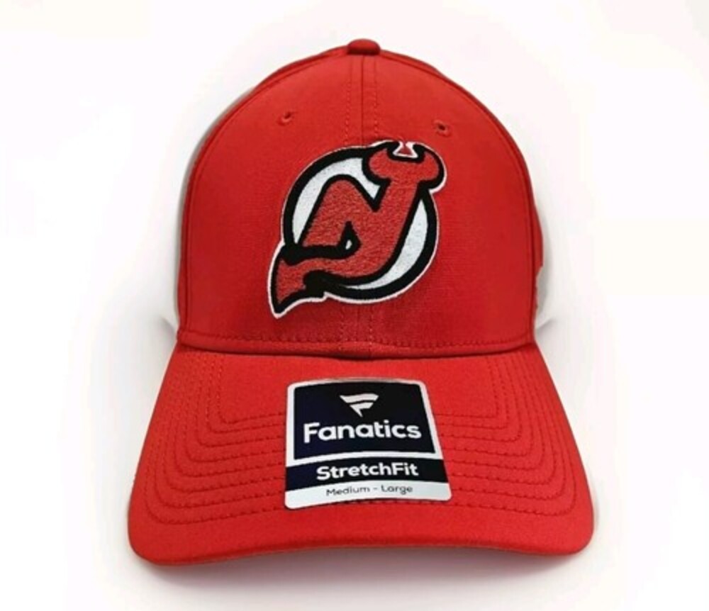 Fanatics StretchFit Red New Jersey Size M/L Devils Core Primary Logo Flex Hat